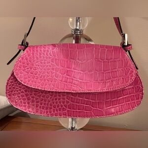 Liz Claiborne Pink Crocodile Embossed Women's Bag